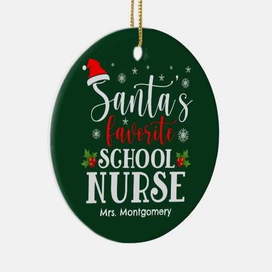 サンタズスクールお気に入りのナースクリスマスプレゼント セラミックオーナメント (右)
