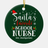 サンタズスクールお気に入りのナースクリスマスプレゼント セラミックオーナメント (正面)