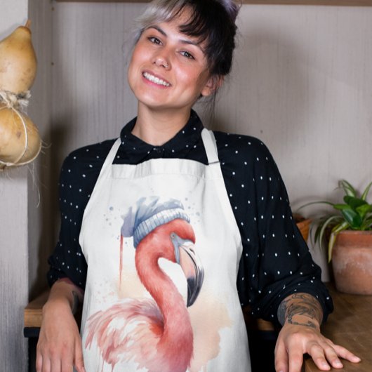 サンタズスノーバードフラミンゴカスタム エプロン