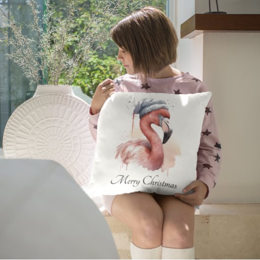 サンタズスノーバードフラミンゴカスタム クッション