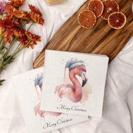 サンタズスノーバードフラミンゴカスタム スタンダードカクテルナプキン