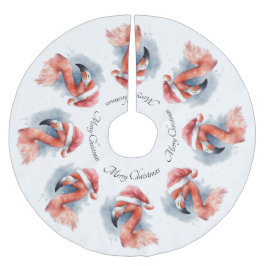 サンタズスノーバードフラミンゴカスタム ブラッシュドポリエステルツリースカート