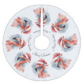 サンタズスノーバードフラミンゴカスタム ブラッシュドポリエステルツリースカート (正面)