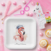 サンタズスノーバードフラミンゴカスタム ペーパープレート (パーティー)