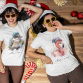 サンタズスノーバードフラミンゴカスタム Tシャツ