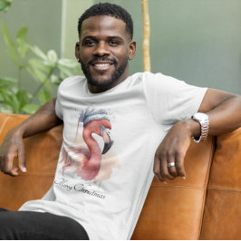 サンタズスノーバードフラミンゴカスタム Tシャツ