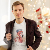 サンタズスノーバードフラミンゴカスタム Tシャツ