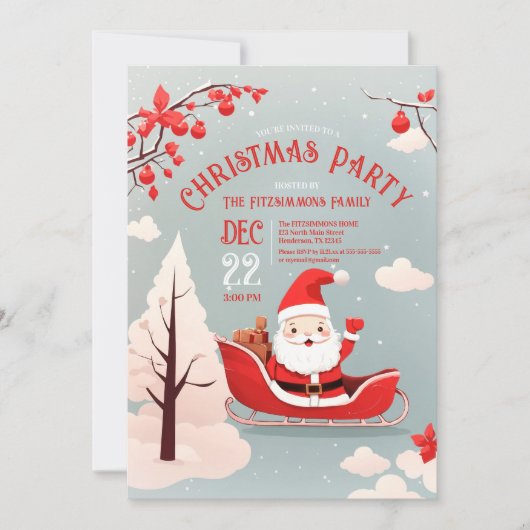 サンタズスリーお洒落ライドクリスマスパーティー 招待状 (正面)