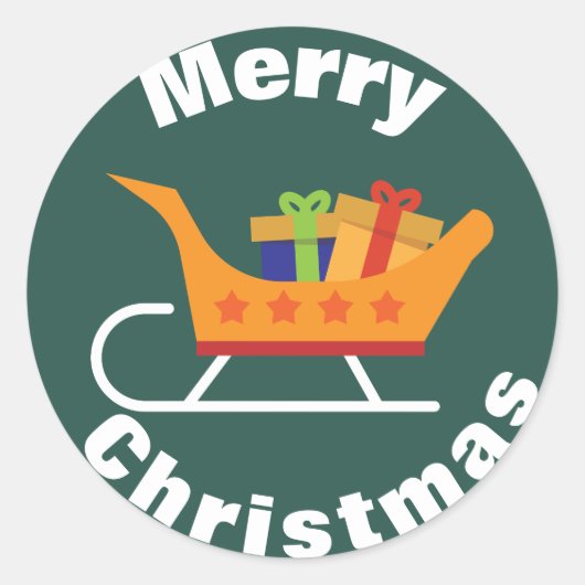サンタズスリーのクリスマスステッカー ラウンドシール (正面)