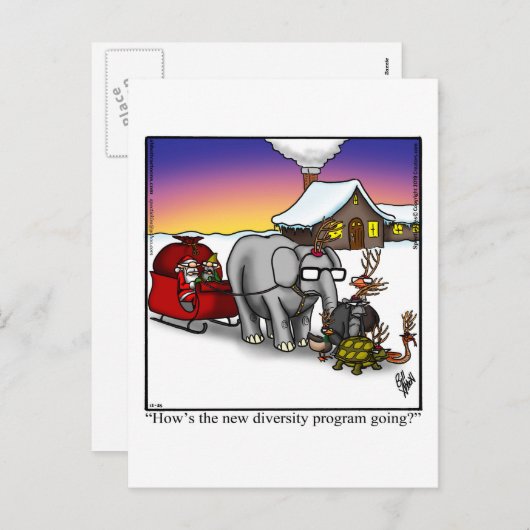 サンタズスリーのユーモアのはがき シーズンポストカード (正面/裏面)