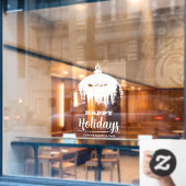 サンタズスリーオーナメントハッピーホリデイズ ウィンドウサイン (カフェ窓)