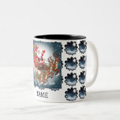 サンタズスリーパーソナライズされたクリスマス ツートーンマグカップ (正面右)