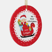 サンタズスリーベビー初めてのクリスマス セラミックオーナメント (右)
