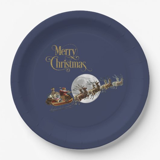 サンタズスリー乗り ペーパープレート (正面)