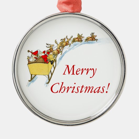 サンタズスリー乗り メタルオーナメント (正面)