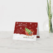 サンタズスリー星のスノーフレークメリークリスマスカード シーズンカード (正面)