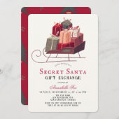 サンタズスリー秘密サンタギフト交換ホリデー 招待状 (正面/裏面)