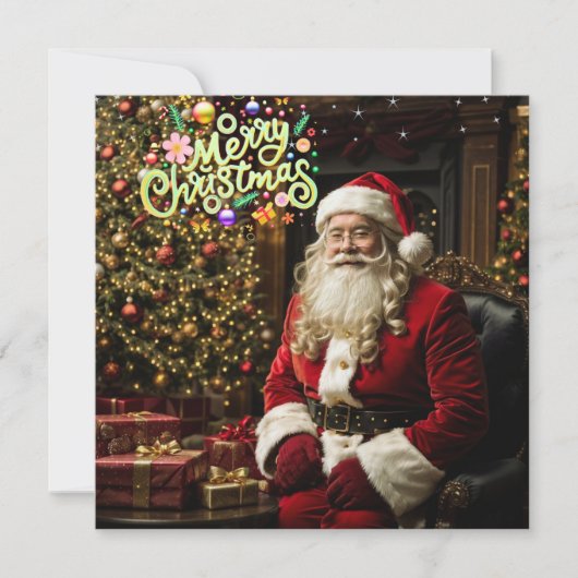 サンタズスリー・オブ・スマイル・クリスマスカード ノートカード (正面)