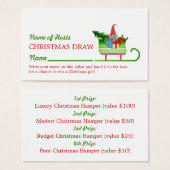 サンタズスリー、クリスマスパーティーラッフルチケット (正面&裏面)