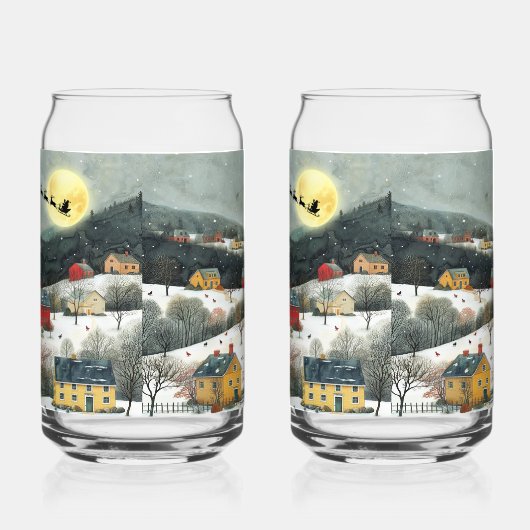 サンタズスレイカントリーサイドウィンタービレッジ ガラス缶 (右)