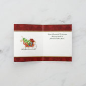 サンタズスレイキャンディーケーンストライプクリスマスカード シーズンカード (内部)