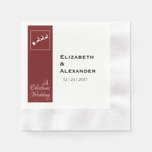 サンタズスレイクリスマスカクテル結婚ナプキンス 縁ありカクテルナプキン (正面)