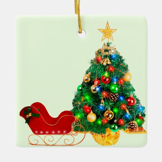 サンタズスレイクリスマスツリーオーナメント セラミックオーナメント (正面)