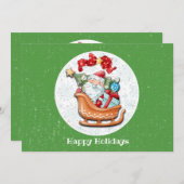 サンタズスレイフラットホリデーカード シーズンカード (正面/裏面)