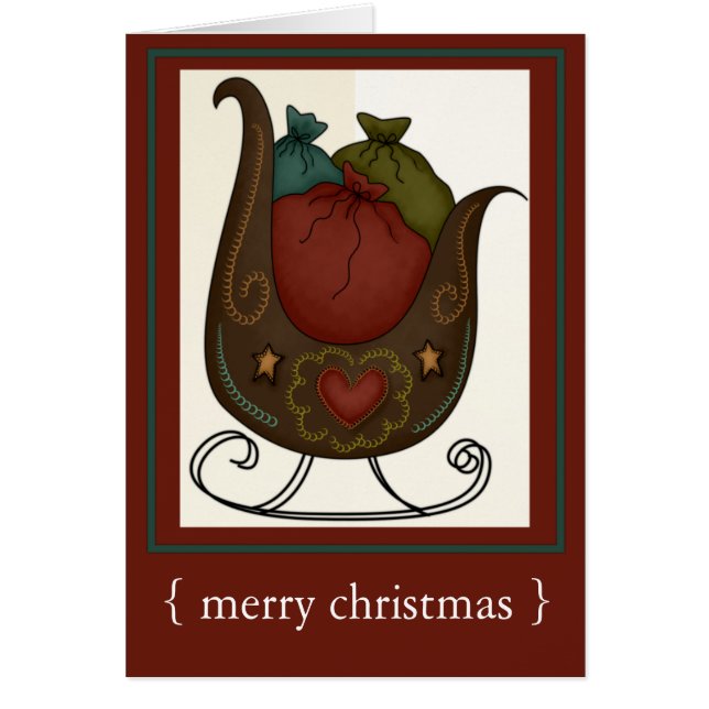 サンタズスレイメリークリスマスホリデーカード (正面)