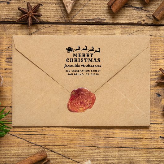 サンタズスレッジメリークリスマス差出人住所 セルフインキングスタンプ