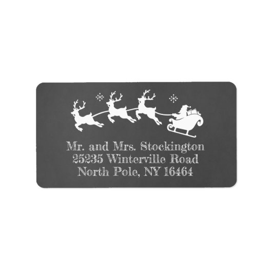 サンタズスレーホリデイクリスマスシャルボード ラベル (正面)