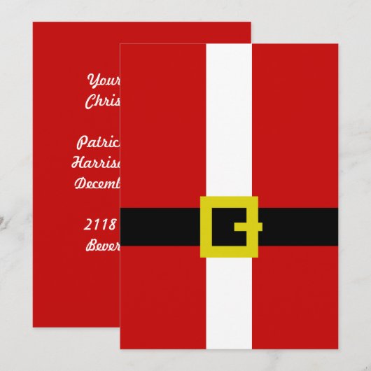 サンタズスーツ 招待状 (正面/裏面)