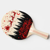 サンタズソリ楽しいクリスマスフォレストのシーンアート» 卓球ラケット (横)