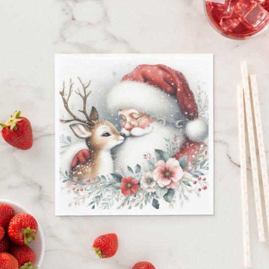 サンタズトナカイキス スタンダードランチョンナプキン (インサイチュ)