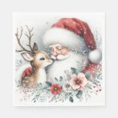 サンタズトナカイキス スタンダードランチョンナプキン (正面)