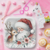 サンタズトナカイキス ペーパープレート (パーティー)