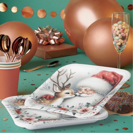 サンタズトナカイキス ペーパープレート (複数)