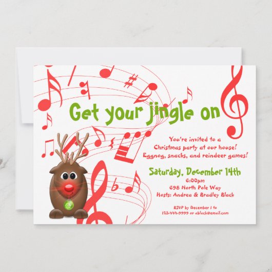 サンタズトナディアクリスマスパーティの招待状 招待状 (裏面)