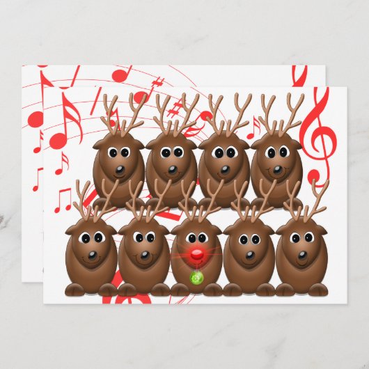 サンタズトナディアクリスマスパーティの招待状 招待状 (正面/裏面)