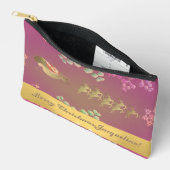 サンタズトナディアパープル金ゴールドシフォンスカーフ アクセサリーポーチ (見開き)