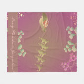 サンタズトナディパープルラッピング紙 フリースブランケット (正面(横))