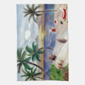 サンタズトロピカルビーチブレイクキッチンタオル キッチンタオル (縦)