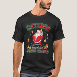 サンタズドイツお気に入りの先生サンタレッドプレイドCH Tシャツ