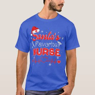 サンタズナースお気に入りのクリスマスライトサンタハットキリスト Tシャツ