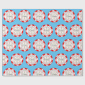 サンタズニースリスト名前をカスタムするクリスマス ラッピングペーパー (フラット)