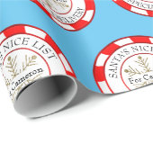 サンタズニースリスト名前をカスタムするクリスマス ラッピングペーパー (ロールコーナー)