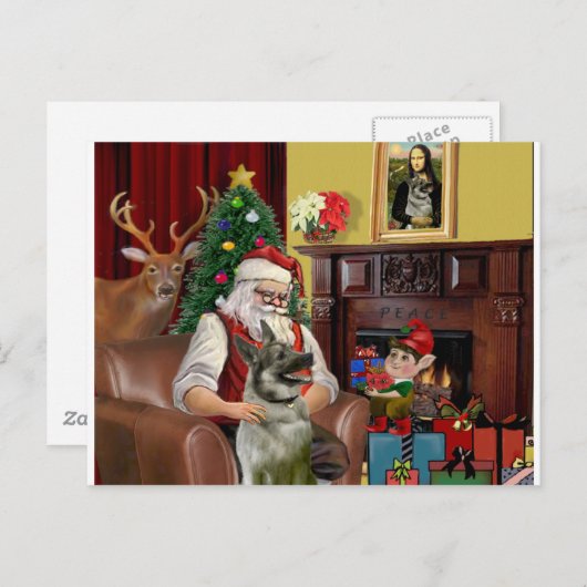 サンタズノルウェーエルクハウンド シーズンポストカード (正面/裏面)
