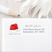 サンタズハットクリスマス差出人住所ラベルネイビー ラベル (インサイチュ)