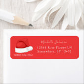 サンタズハットクリスマス差出人住所ラベルレッド ラベル (インサイチュ)