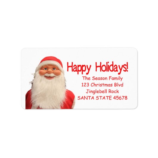 サンタズハッピーホリデーズクリスマスラベル ラベル (正面)